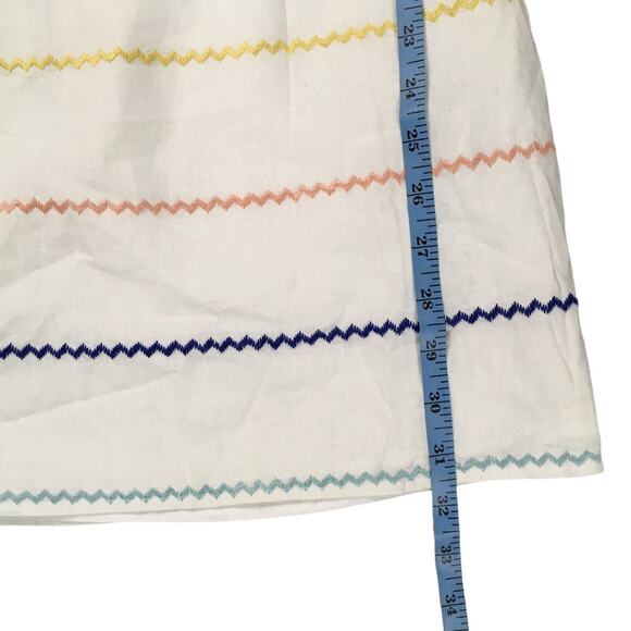 Forever 21 Mini‎ Dress Rainbow Stripe White Linen Women Juniors S Casual Summer - Picture 7 of 9